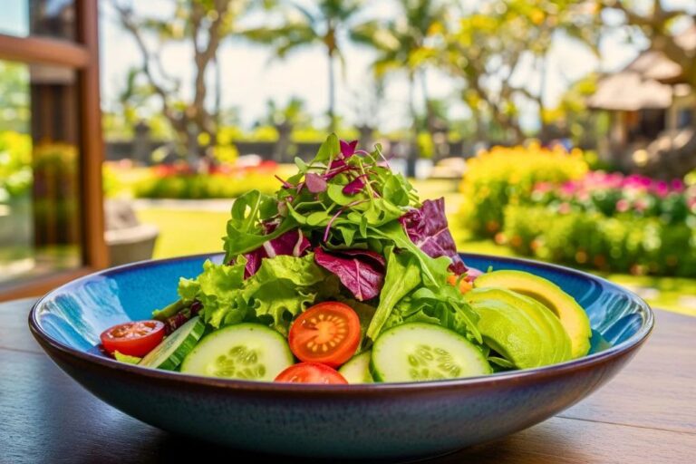 bali food, bali restaurant, salad bar